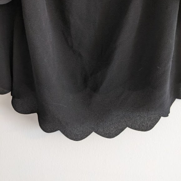 Papermoon Black Scalloped Layered Blouse Size SP - Picture 6 of 11